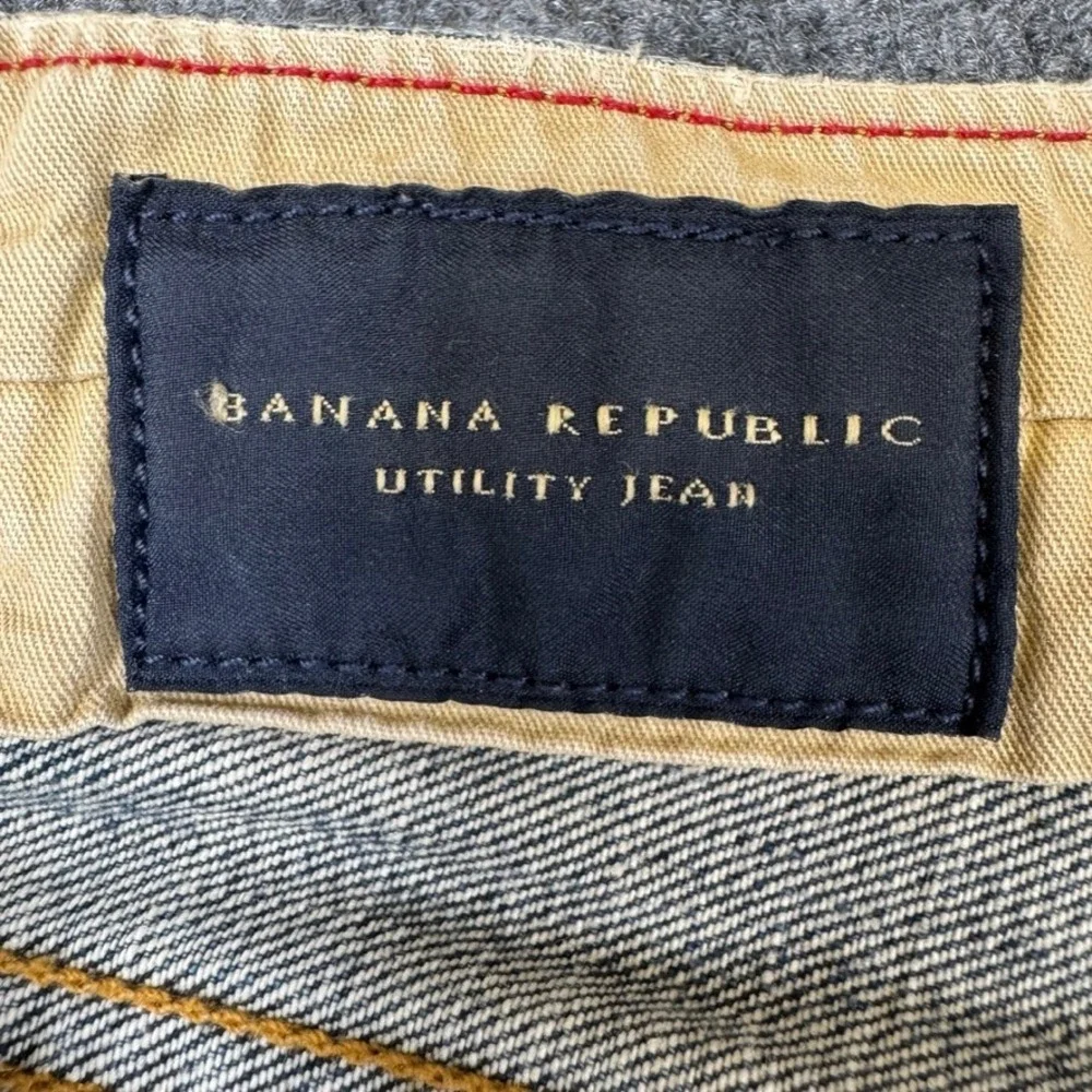 Banana Republic Utility Jeans Mens 35x30 Medium Wash Blue Cotton Button Fly